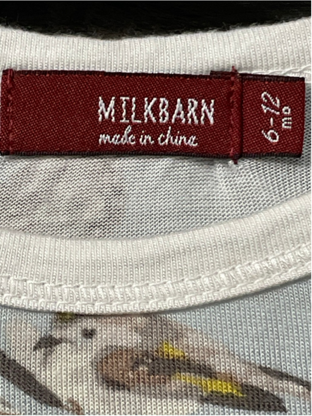 Baby Milkbarn blue Bird Print super soft bamboo Bodysuit 6-12 Months - Picture 5 of 7